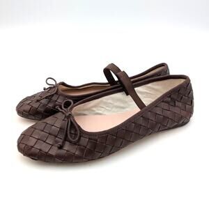 Loeffler Randall Leonie Woven Ballet Flats Women's Espresso Size US7.5B EU38